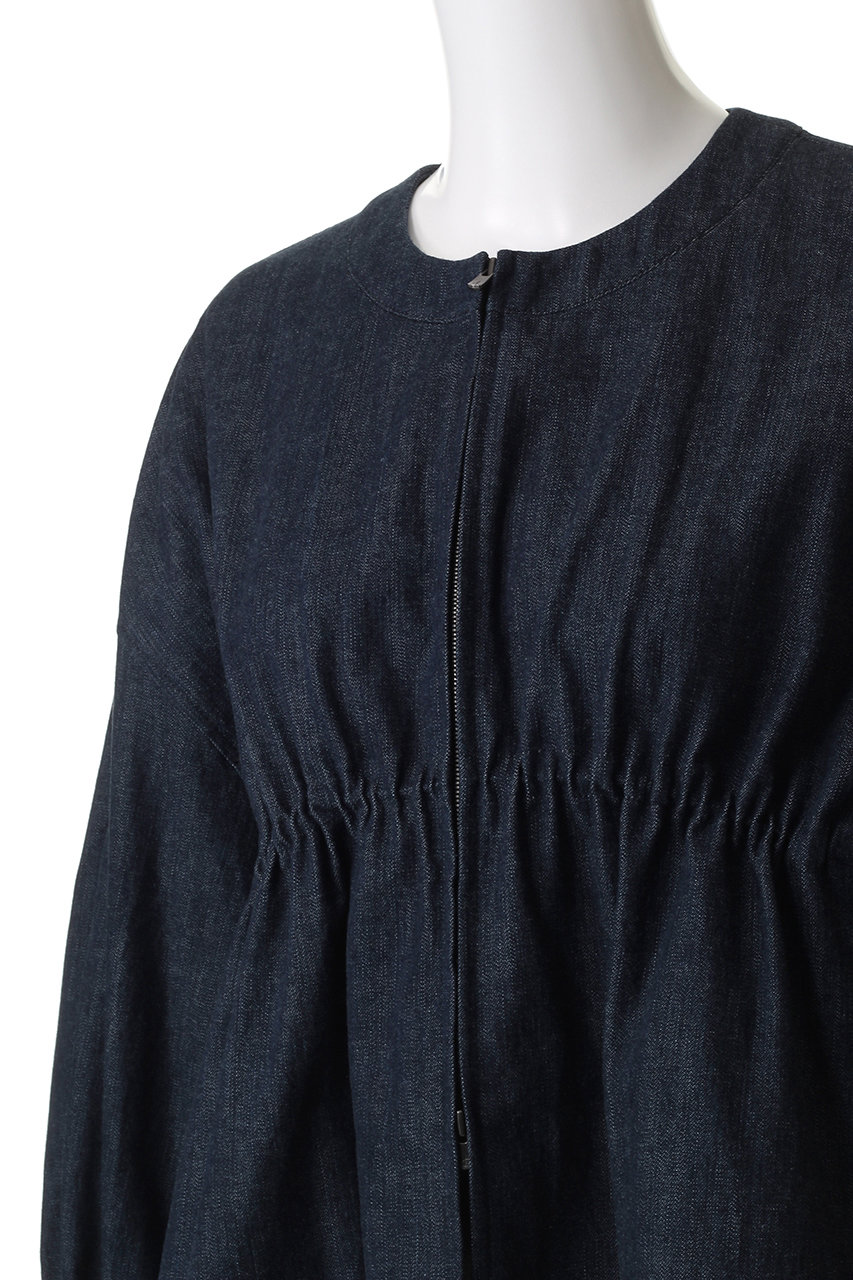 ebure エブール イージーコットン ショート丈 ギャザージャケット 2024 ebure エブール イージーコットン ショート丈 ギャザー