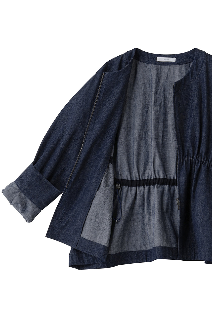 美品　エブール ebule オールインワン　デニム　インディゴ　S〜M相当 ebure(エブール)｜【店舗限定】スラブデニム ギャザージャケット