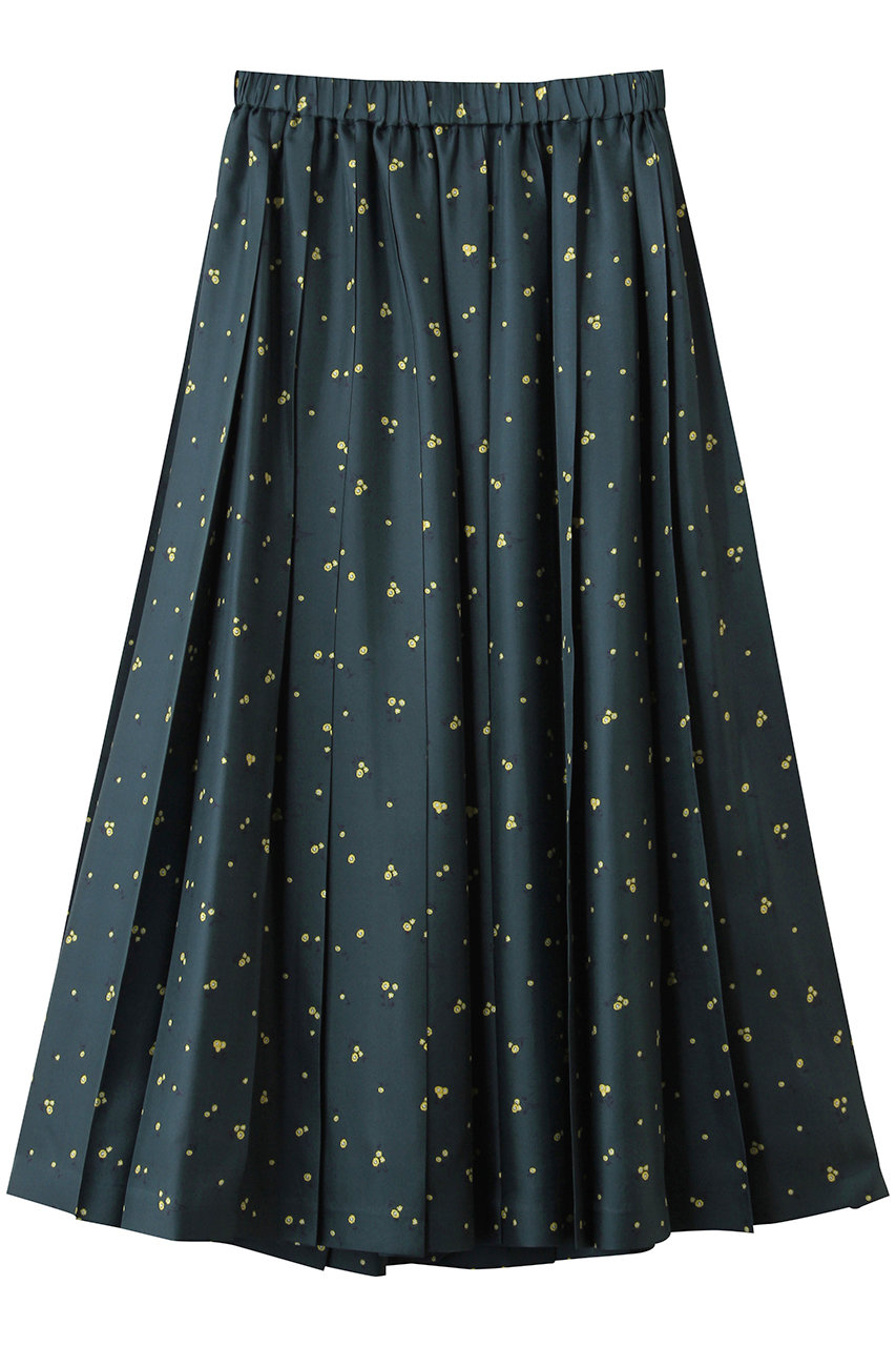ebure シルクスモールフラワー プリーツスカート (グリーン, 36) エブール ELLE SHOP ebure シルクスモールフラワー プリーツスカート (グリーン, 36) エブール ELLE SHOP