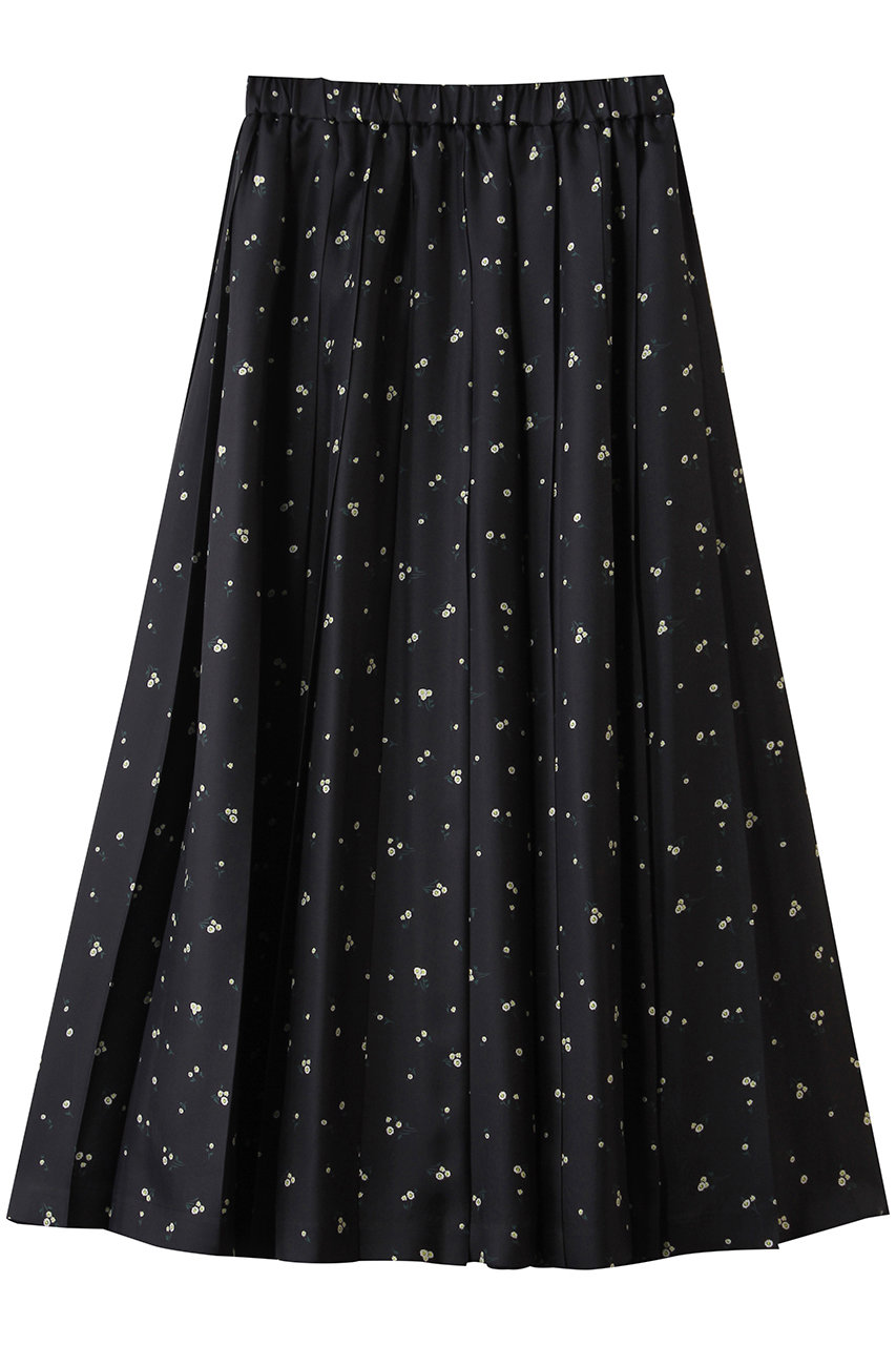 ebure シルクスモールフラワー プリーツスカート (ネイビー, 36) エブール ELLE SHOP ebure シルクスモールフラワー プリーツスカート (ネイビー, 36) エブール ELLE SHOP