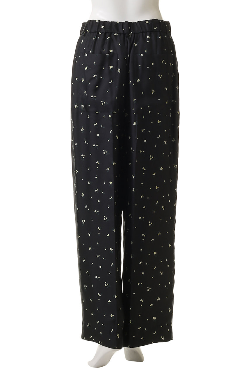 ebure(エブール)｜シルクスモールフラワー ワイドパンツ/グリーン の