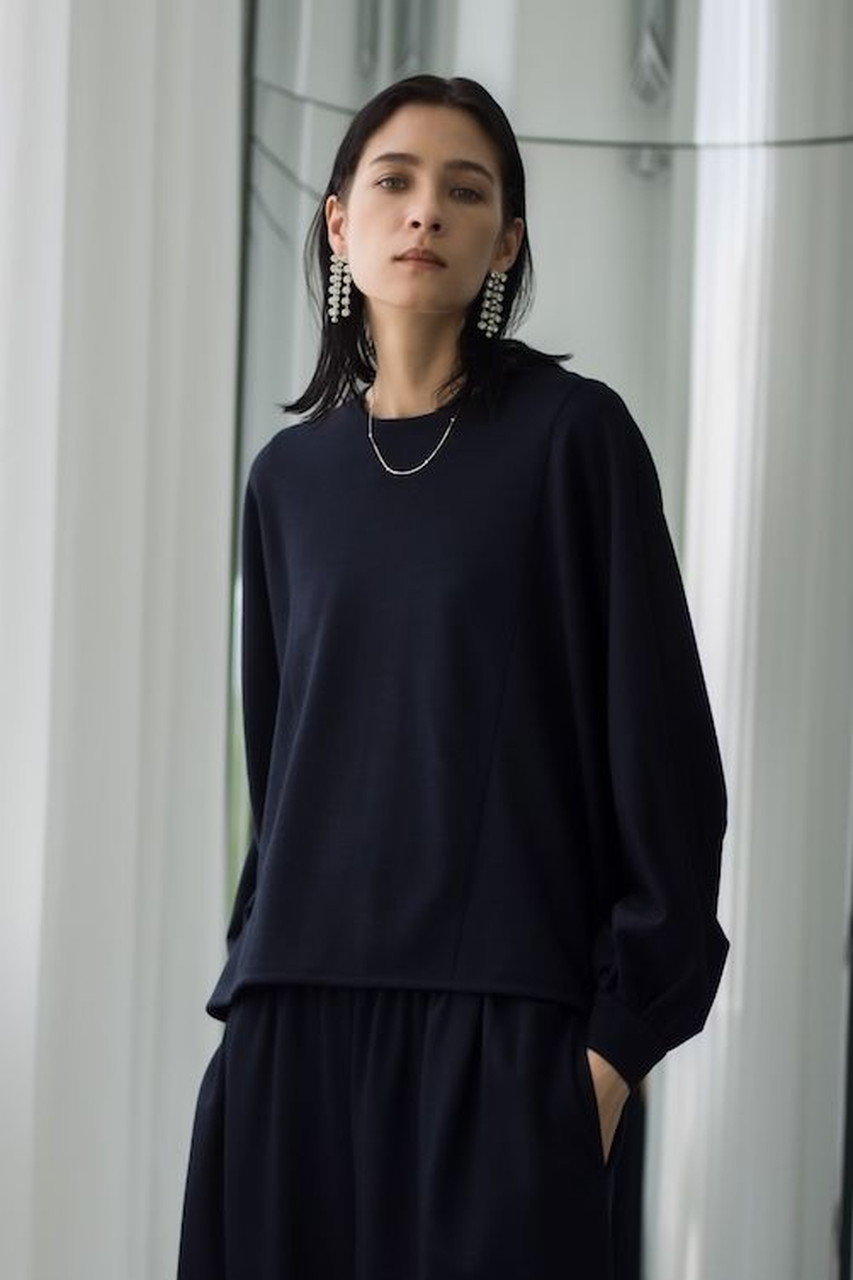 ebure(エブール)｜ソフトウールモクロディ クルーネックプルオーバー