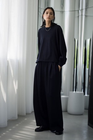 エブール/ebureのソフトウールモクロディ ワイドパンツ(110600/110601)