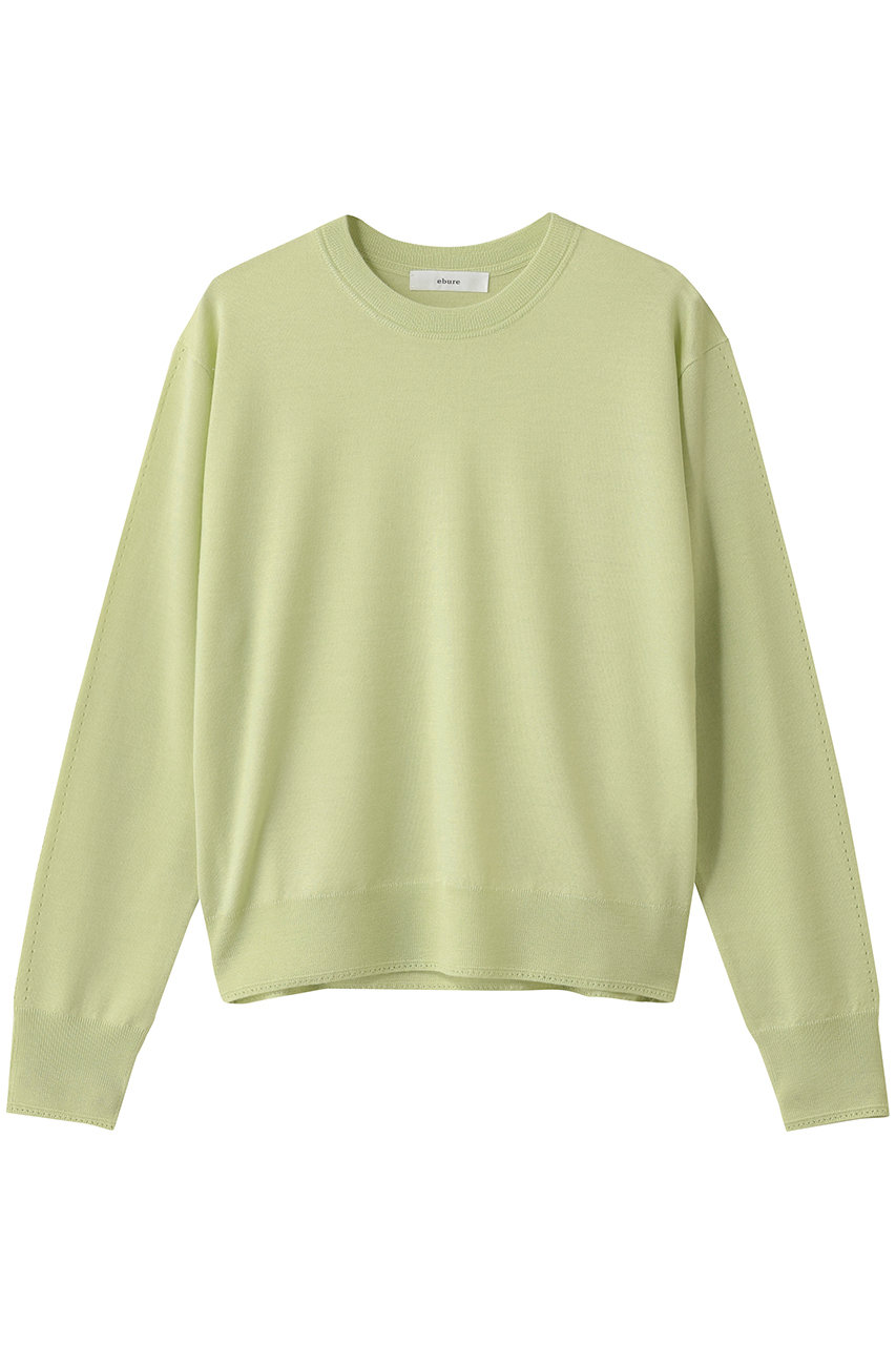 ハイゲージウールシルクカシミア クルーネックニットプルオーバー