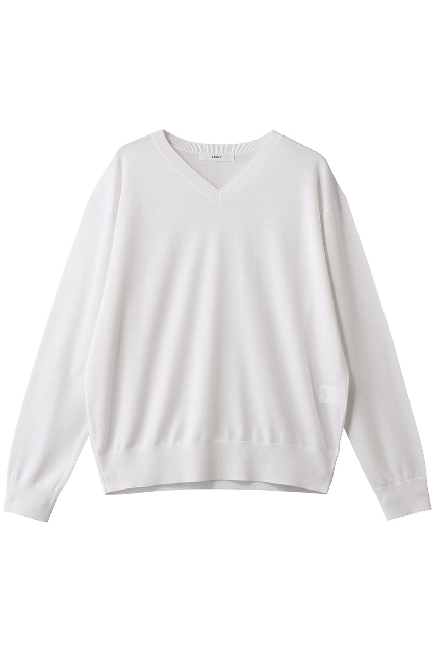 ebure(エブール)｜ハイゲージウールシルクカシミア Vネックニットプル