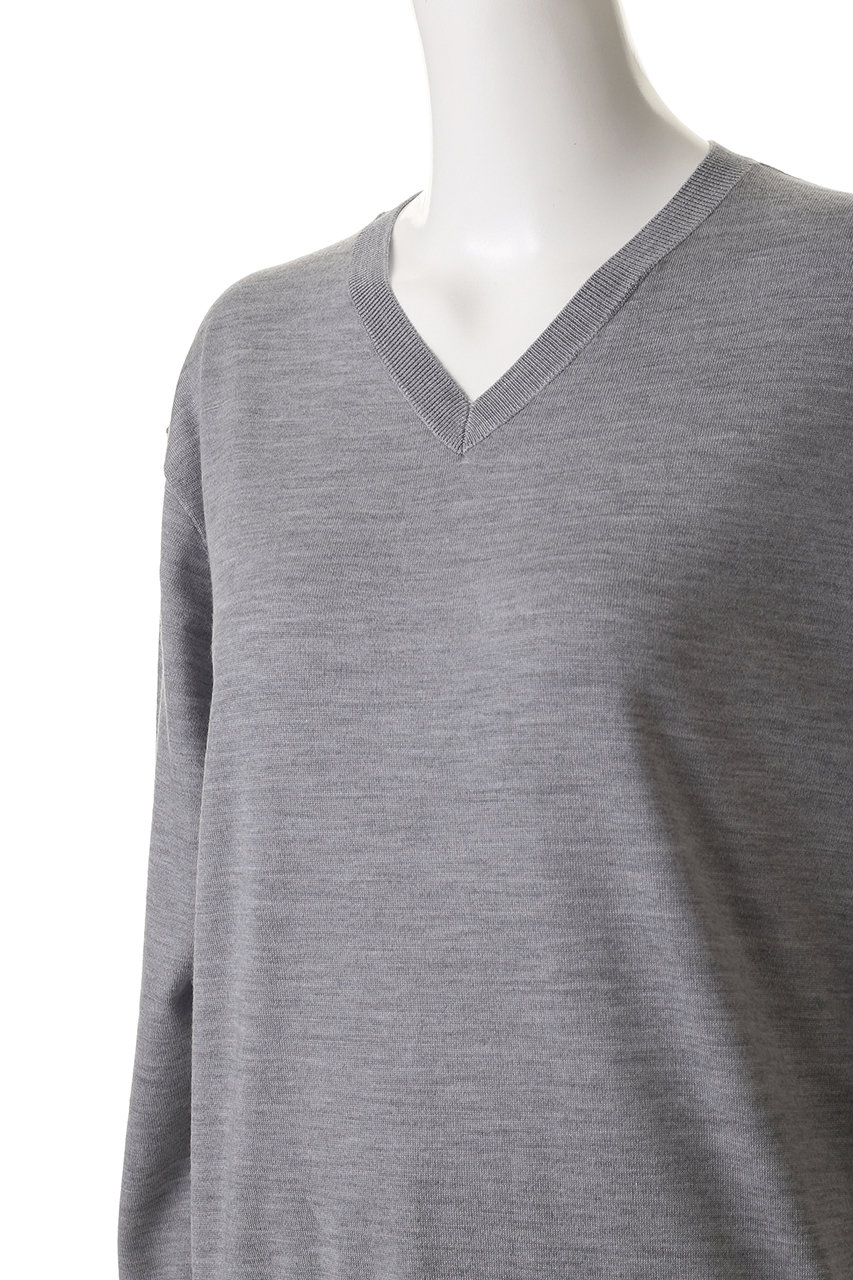 ebure(エブール)｜ハイゲージウールシルクカシミア Vネックニットプル