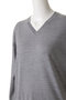 ハイゲージウールシルクカシミア Vネックニットプルオーバー エブール/ebure