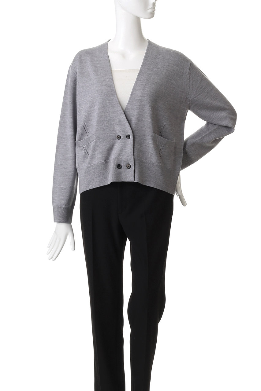 ebure(エブール)｜ハイゲージウールシルクカシミア Vネックニット