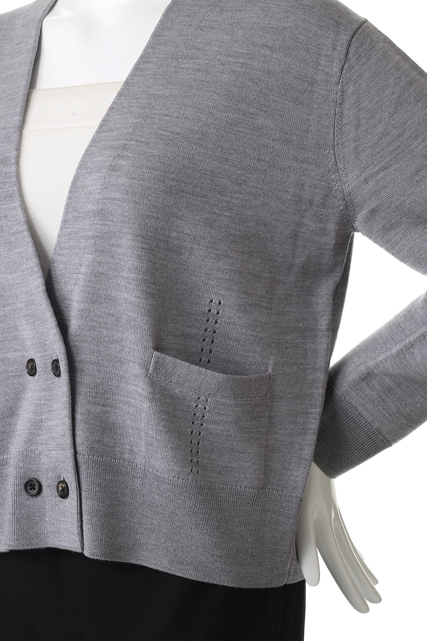 ebure(エブール)｜ハイゲージウールシルクカシミア Vネックニット