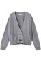 ハイゲージウールシルクカシミア Vネックニットカーディガン エブール/ebure ライトグレー