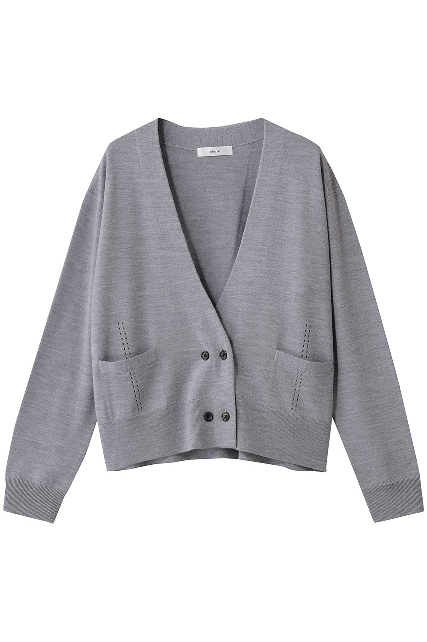 ハイゲージウールシルクカシミア Vネックニットカーディガン