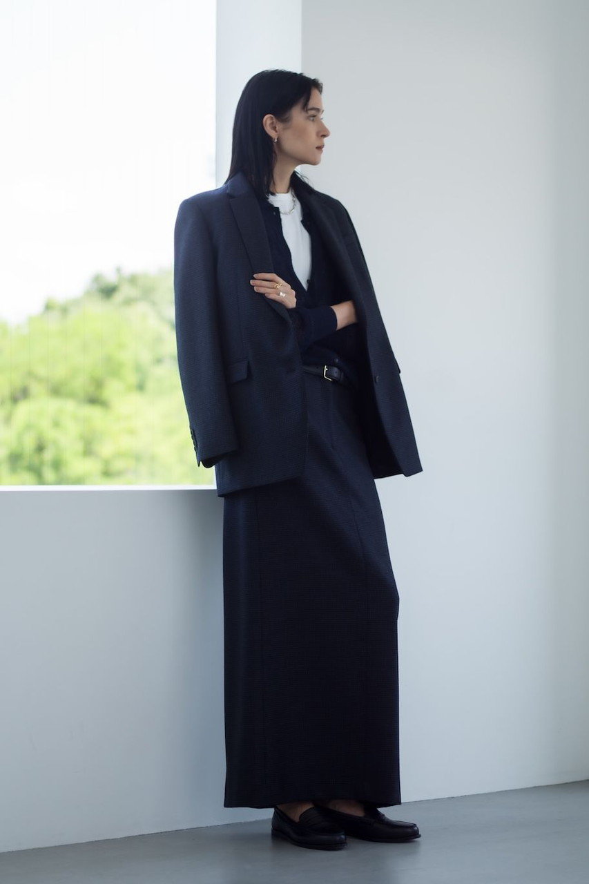 ebure(エブール)｜アイレットポイントニット 襟付カーディガン