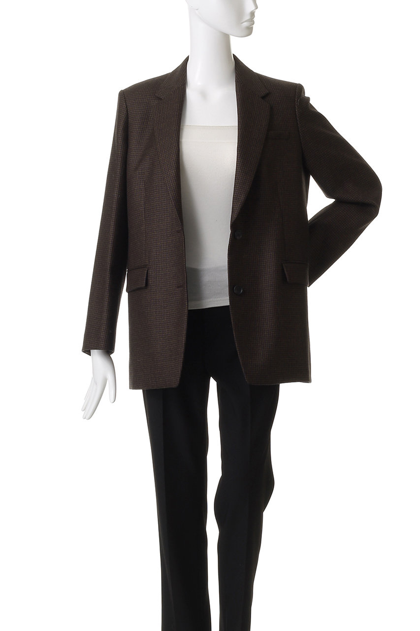 ebure(エブール)｜ハウンドトゥース 2釦シングルジャケット/ブラウン