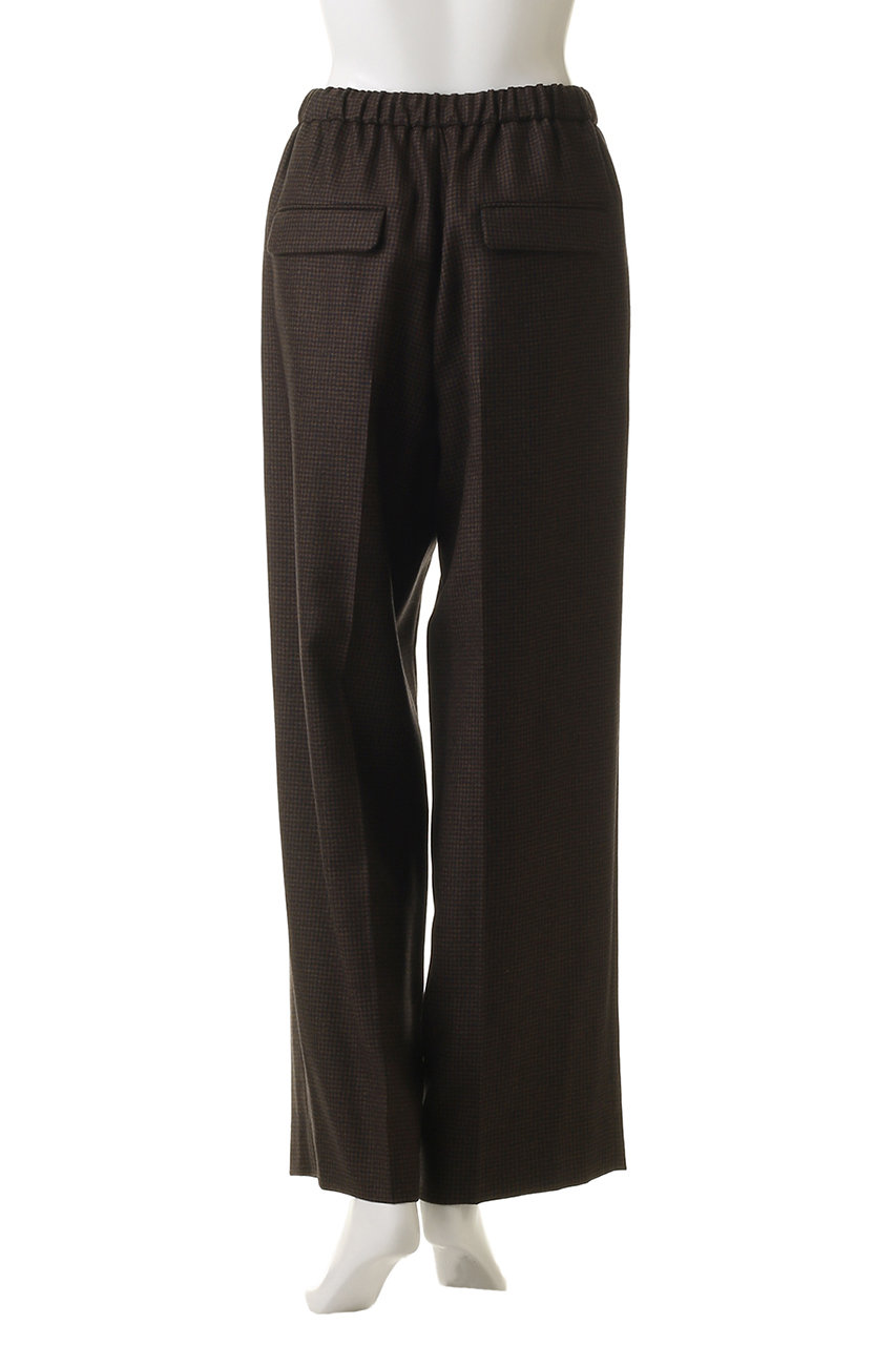 ebure(エブール)｜ハウンドトゥース ドロストパンツ/ブラウン の通販