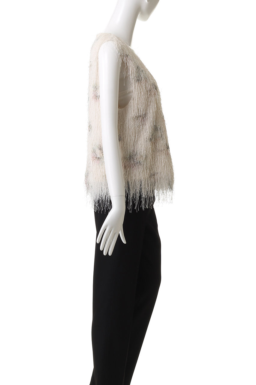 【美品】ebure エブール　 Vネック ブラウス ebure(エブール)｜フラワープリントフェザー 深Vネックブラウス