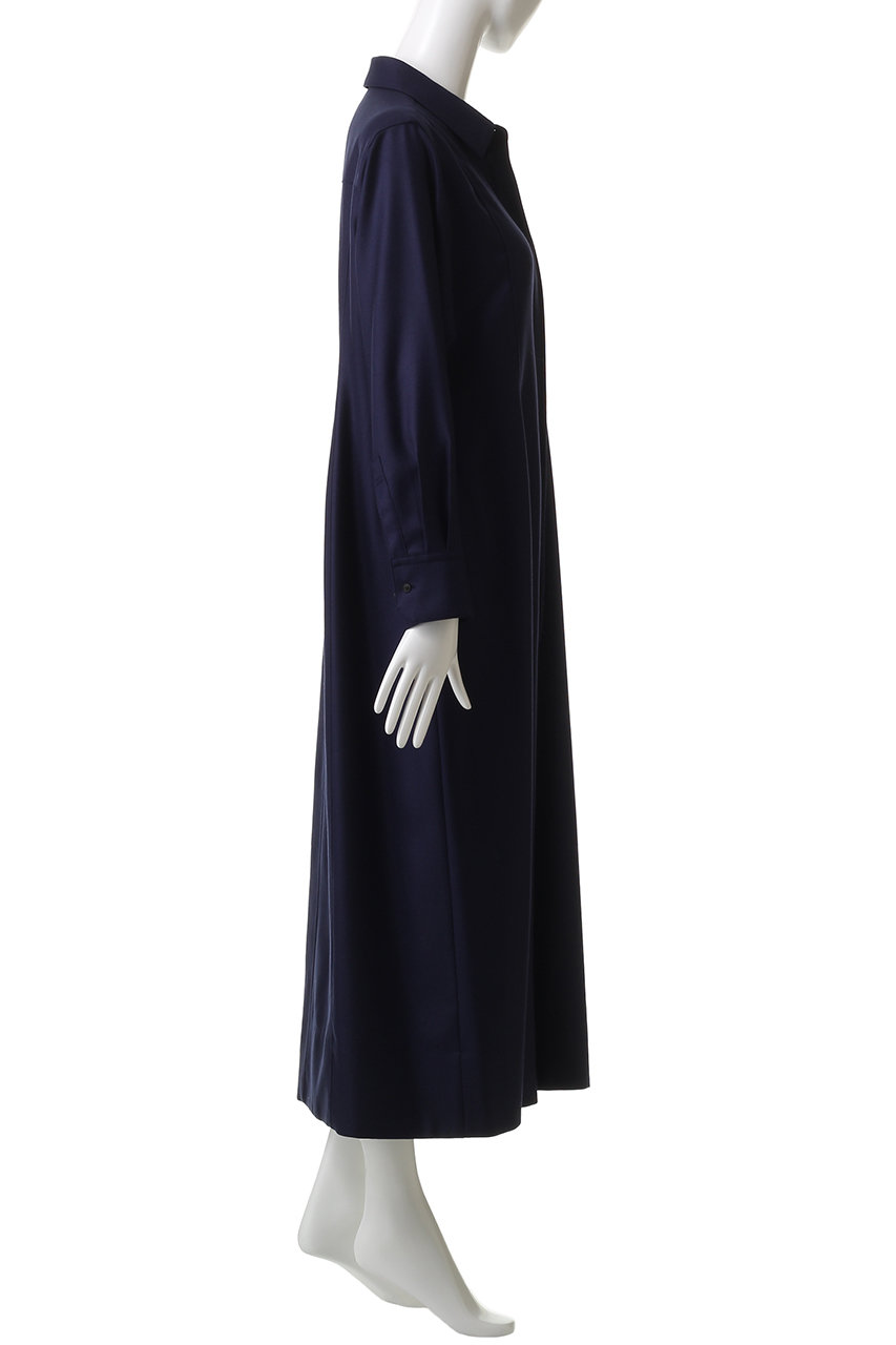 ebure(エブール)｜ウールサキソニー リボンタイワンピース/ダーク