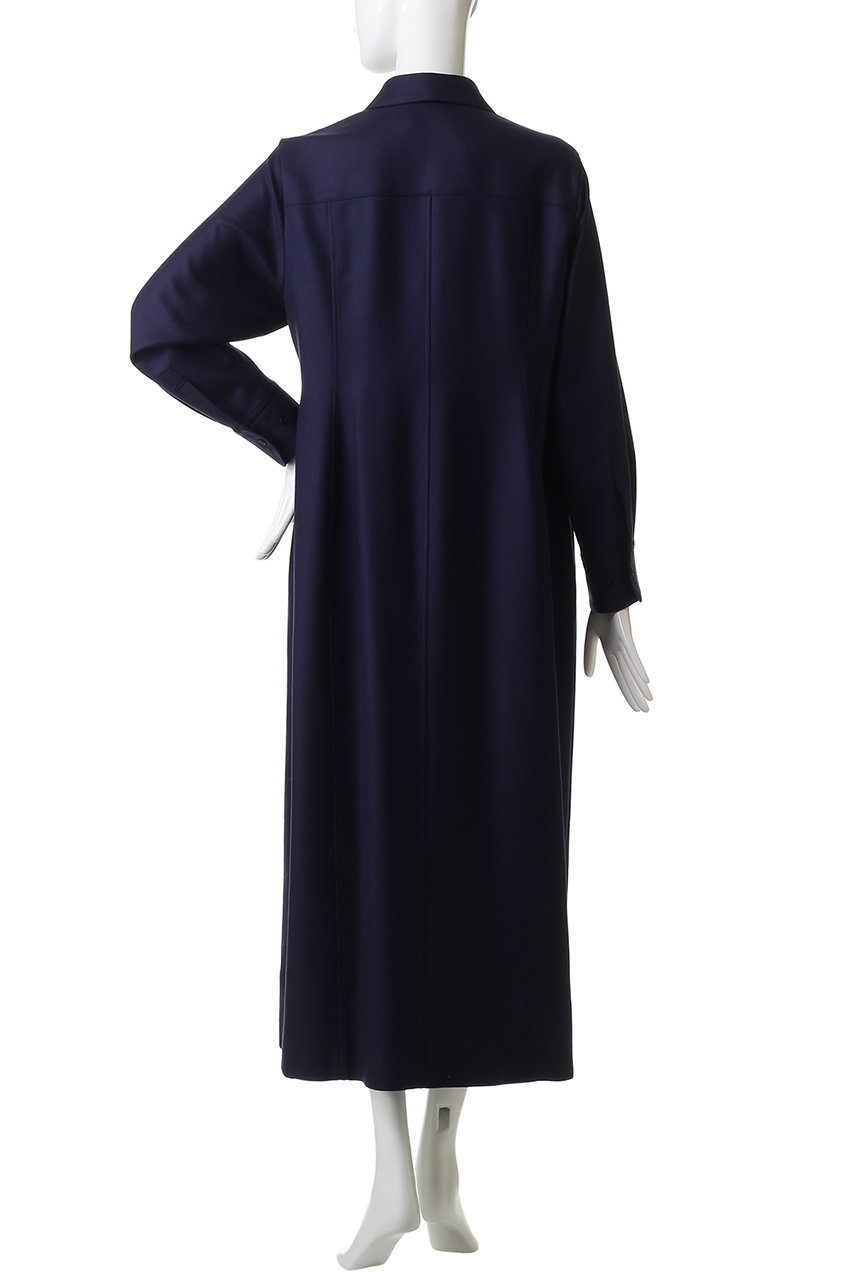 ebure(エブール)｜ウールサキソニー リボンタイワンピース/ダーク