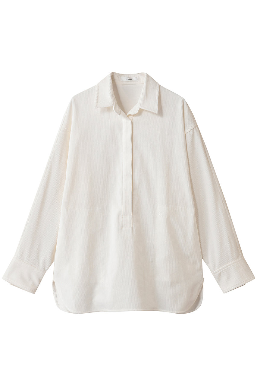 ebure オーガニックコーデュロイ プルオーバーシャツ (ホワイト, 38) エブール ELLE SHOP ebure オーガニックコーデュロイ プルオーバーシャツ (ホワイト, 38) エブール ELLE SHOP