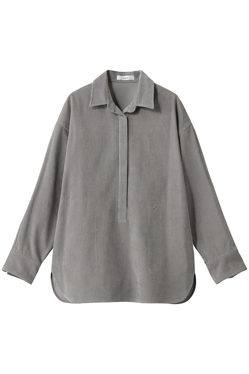 ebure オーガニックコーデュロイ プルオーバーシャツ (ライトグレー, 38) エブール ELLE SHOP ebure オーガニックコーデュロイ プルオーバーシャツ (ライトグレー, 38) エブール ELLE SHOP