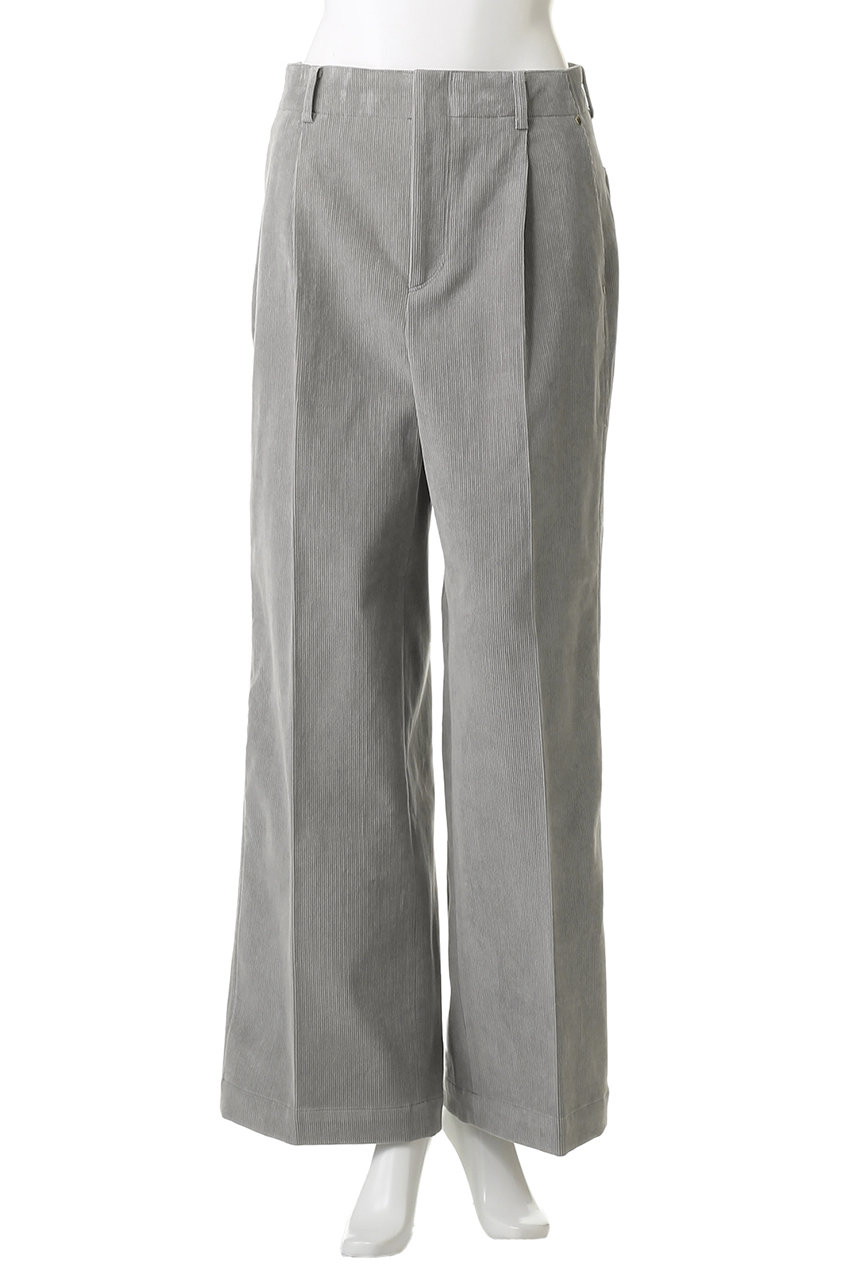 ebure(エブール)｜オーガニックコーデュロイ ワイドパンツ/ホワイト の