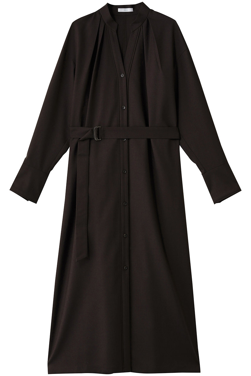 ebure 【店舗限定】ライトカームスキン バックボリュームワンピース (ブラウン, 36) エブール ELLE SHOP