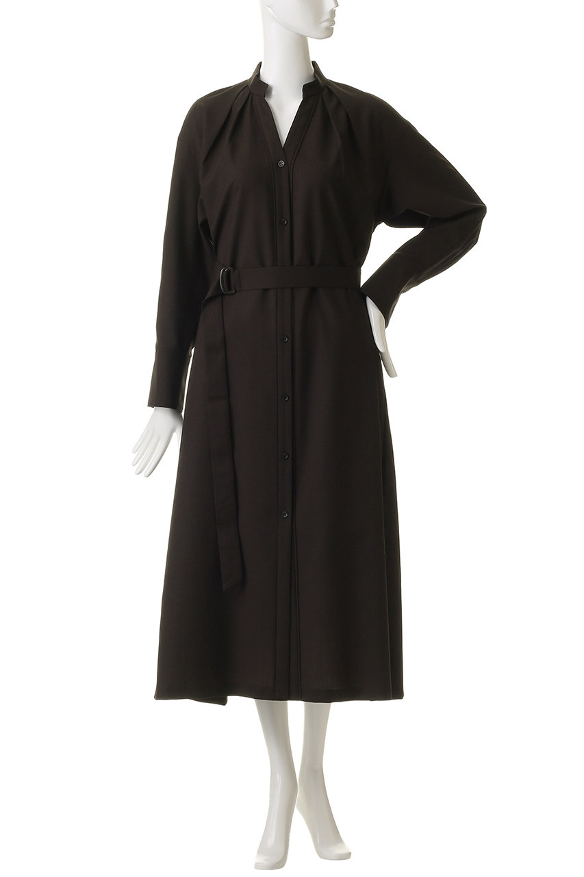 エブール ebure ワンピース 長袖 38 M 茶 ブラウン インナー付