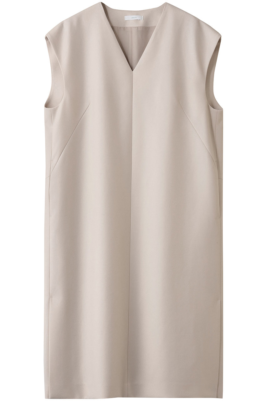 ebure 【店舗限定】ソフトフラノ ノースリーブワンピース (ライトベージュ, 38) エブール ELLE SHOP