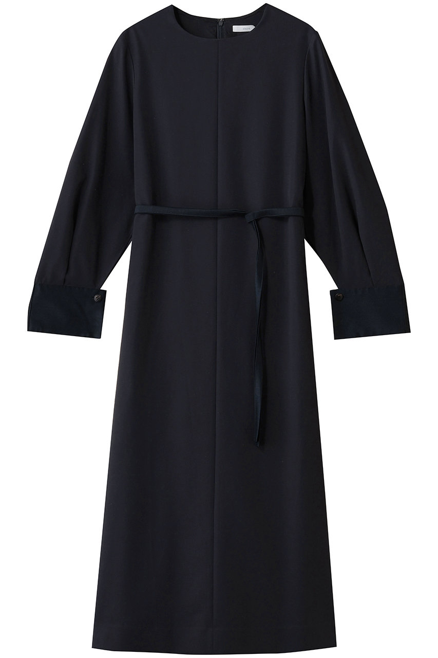 ebure 【店舗限定】ボイルダブルクロス Iラインワンピース (ネイビー, 38) エブール ELLE SHOP ebure 【店舗限定】ボイルダブルクロス Iラインワンピース (ネイビー, 38) エブール ELLE SHOP