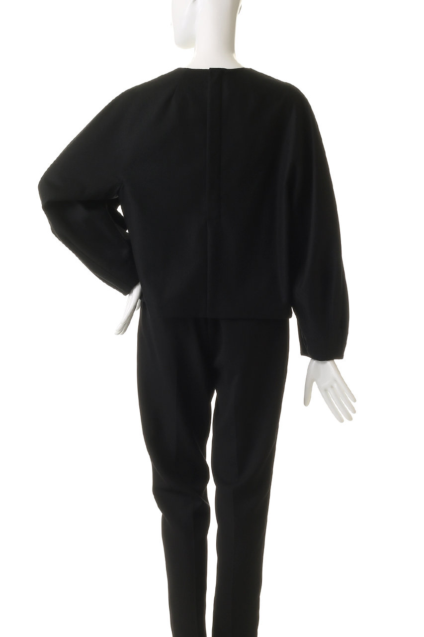 ebure(エブール)｜ウールポプリン プルオーバーブラウス/ホワイト の