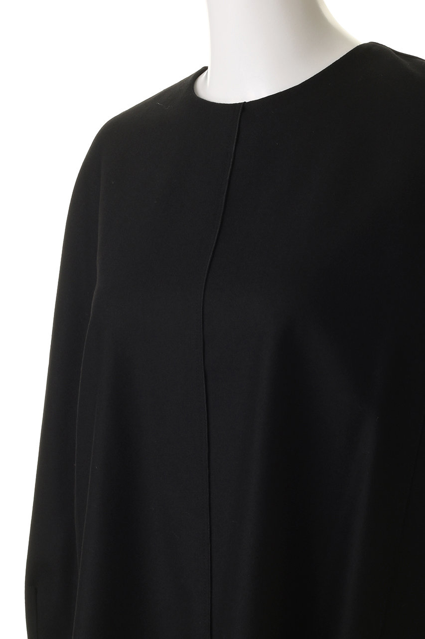 ebure エブール ポリウールツイル ブラウス 半袖シャツ 黒 2023年製 ebure(エブール)｜ウールポプリン プルオーバーブラウス/ホワイト の