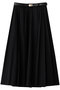 ウールポプリン サイドプリーツラップライクスカート エブール/ebure ブラック