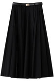 ウールポプリン サイドプリーツラップライクスカート エブール/ebure