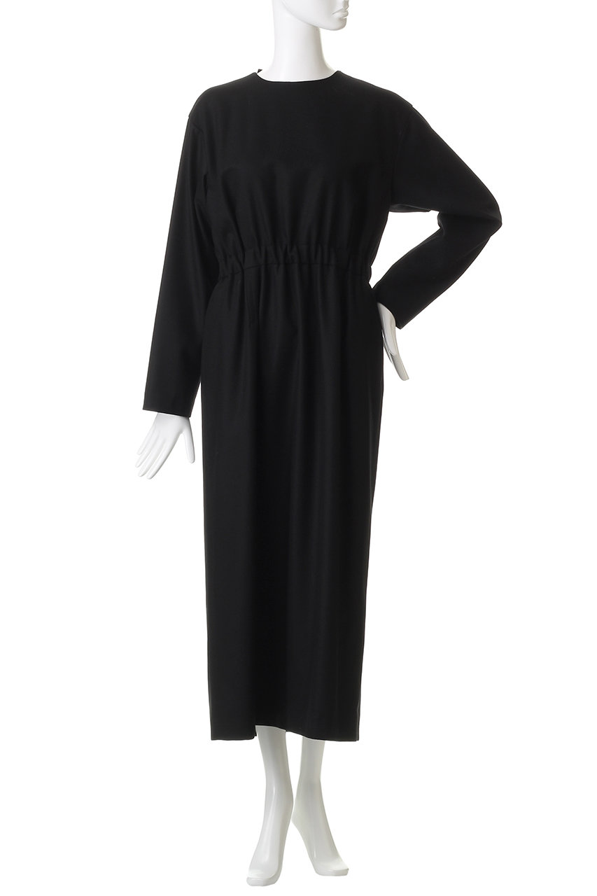 ebure(エブール)｜ウールポプリン Iラインワンピース/ホワイト の通販