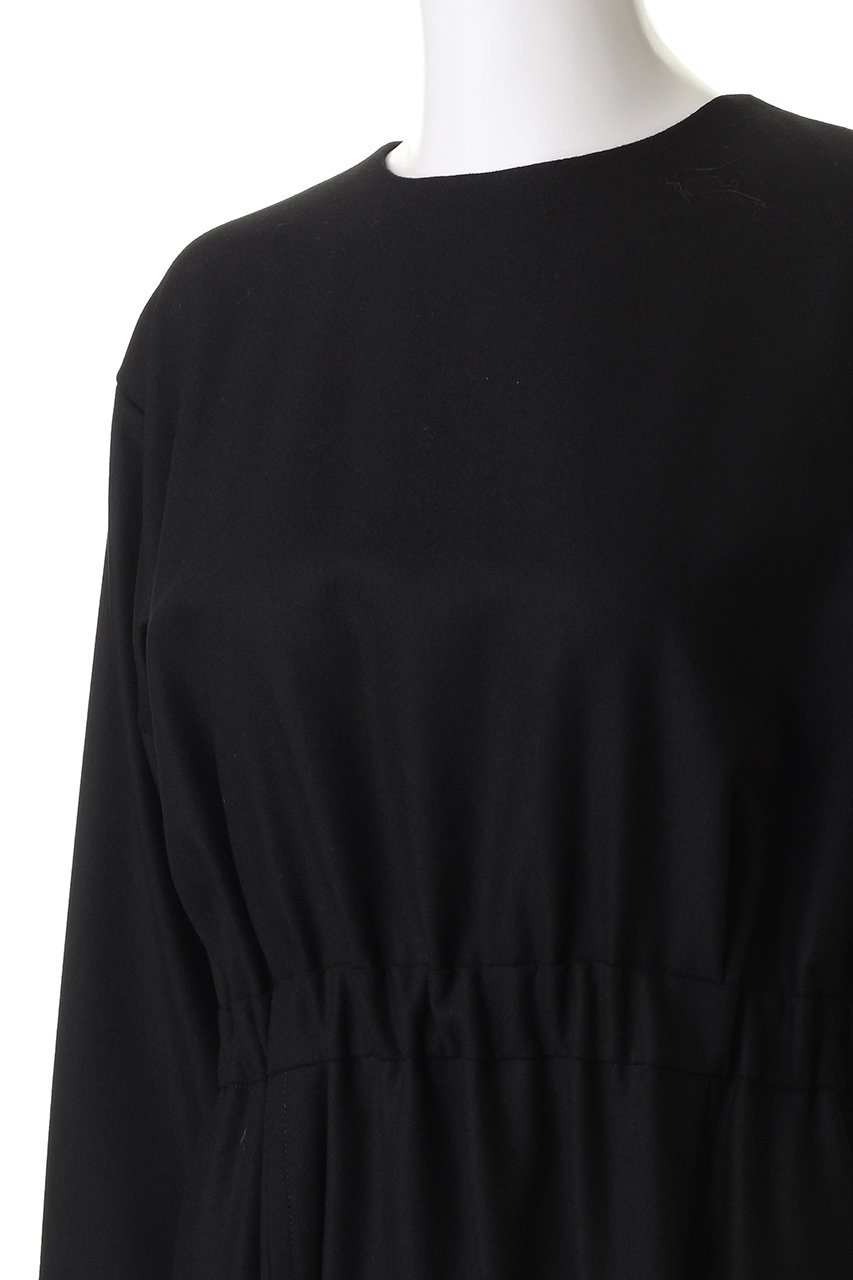 ebure(エブール)｜ウールポプリン Iラインワンピース/ホワイト の通販