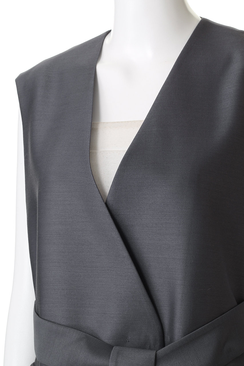 ebure(エブール)｜シルクウールツイル ムートンポケットジレ