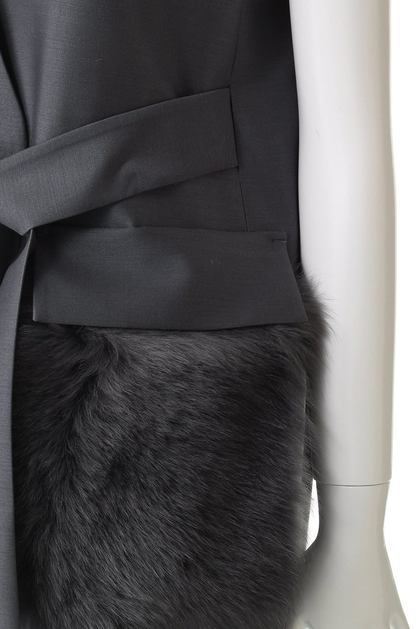 ebure(エブール)｜シルクウールツイル ムートンポケットジレ