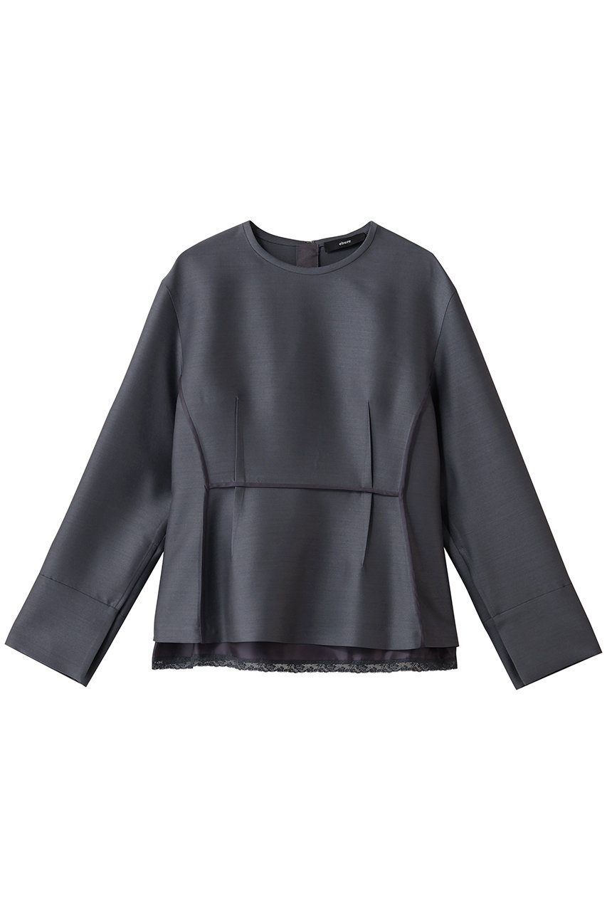 ebure シルクウールツイル キャミコンビプルオーバーブラウス (グレー, 38) エブール ELLE SHOP