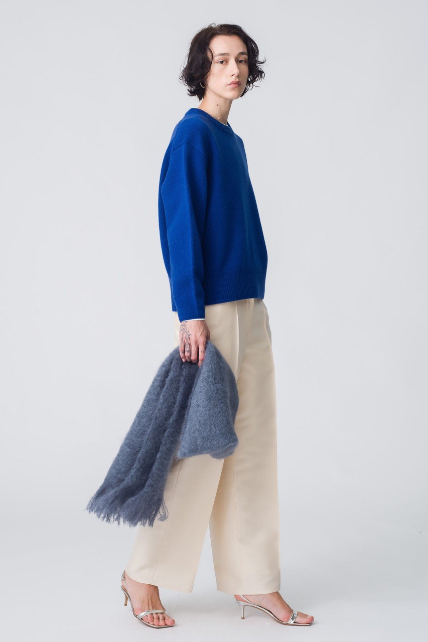 ebure(エブール)｜シルクウールツイル ワイドストレートパンツ