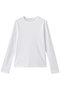 【予約販売】ナローネックロングスリーブ クルーネックカットソー エブール/ebure ホワイト