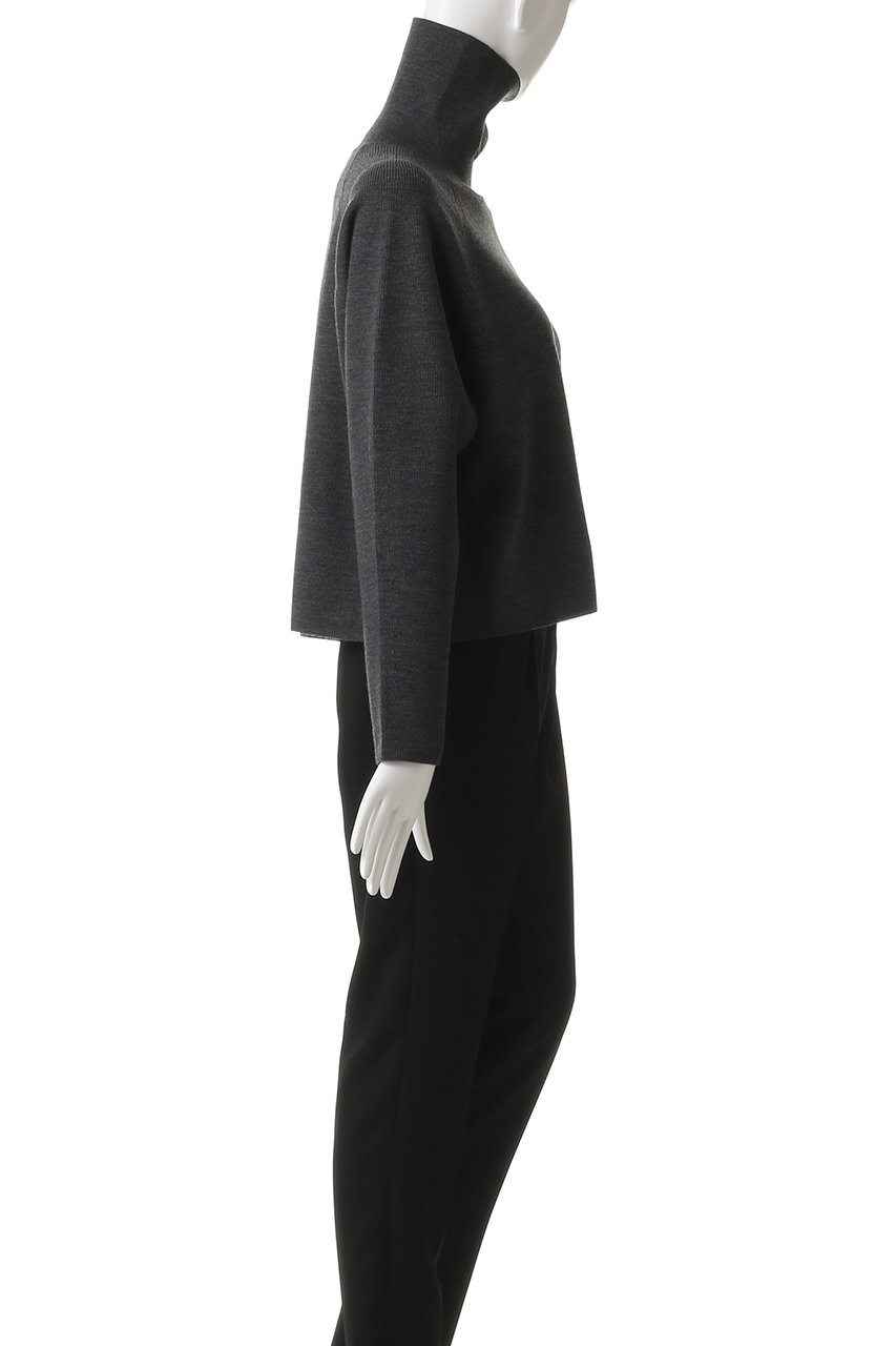 ebure(エブール)｜ブライト畦ニット タートルネックショート丈プル