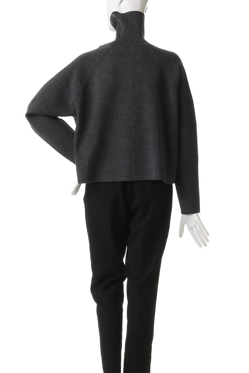 ebure(エブール)｜ブライト畦ニット タートルネックショート丈プル