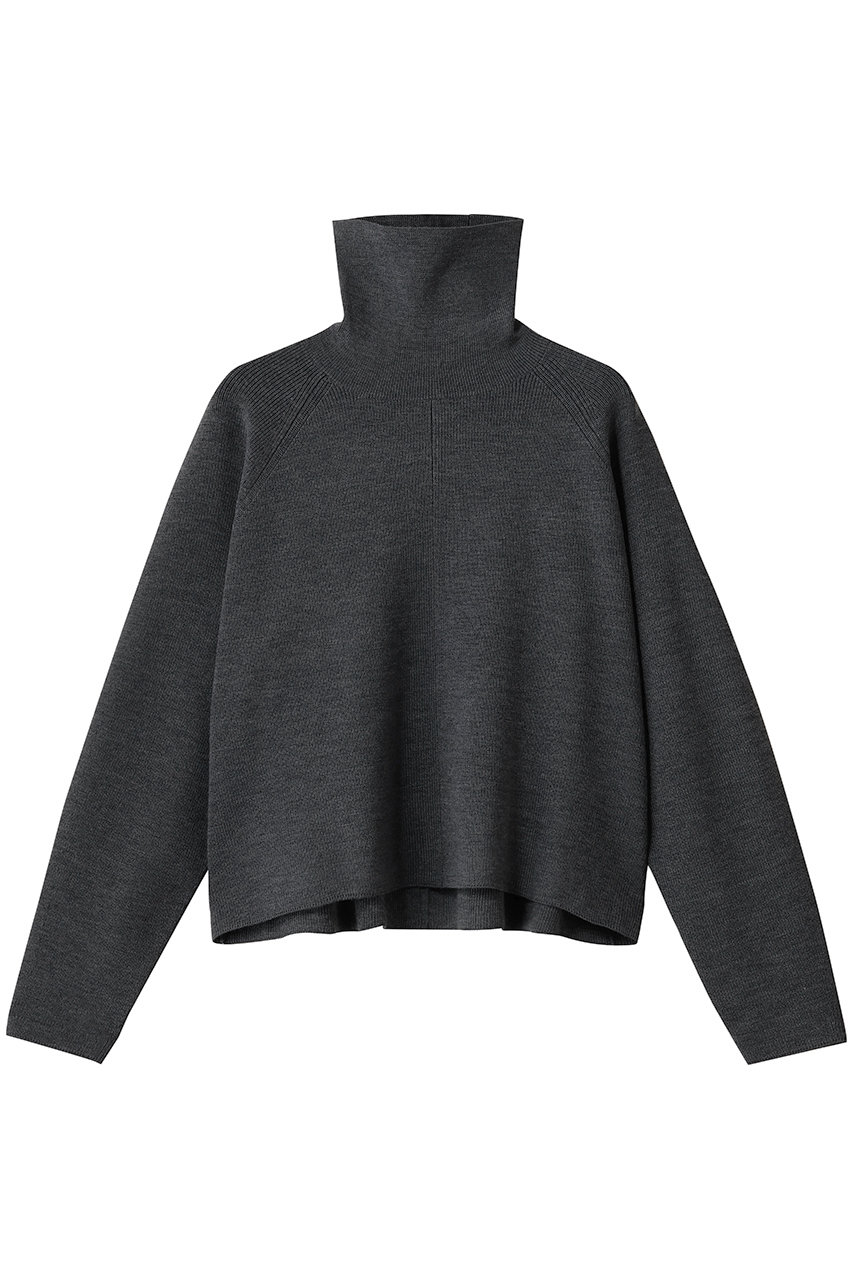 ebure ブライト畦ニット タートルネックショート丈プルオーバー (チャコールグレー, 38) エブール ELLE SHOP ebure ブライト畦ニット タートルネックショート丈プルオーバー (チャコールグレー, 38) エブール ELLE SHOP