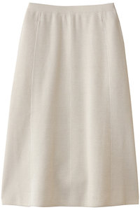 ebure(エブール)｜ブライト畦ニット 異素材ワンピース/ホワイト の通販