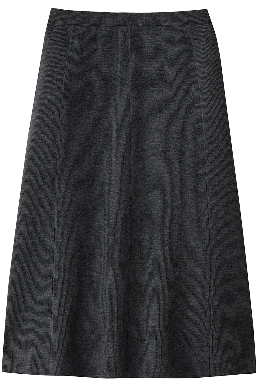 ebure ブライト畦ニット フレアスカート (チャコールグレー, 38) エブール ELLE SHOP ebure ブライト畦ニット フレアスカート (チャコールグレー, 38) エブール ELLE SHOP