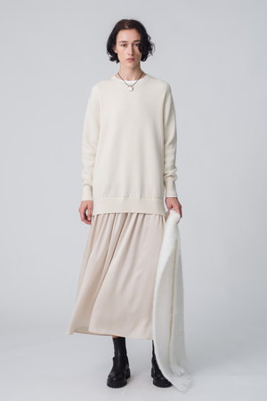 エブール/ebureのブライト畦ニット  異素材ワンピース(110500/110502)