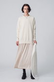 ブライト畦ニット  異素材ワンピース エブール/ebure