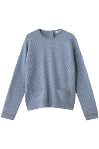 ebure(エブール)｜ブレードポイントケーブルニット クルーネック