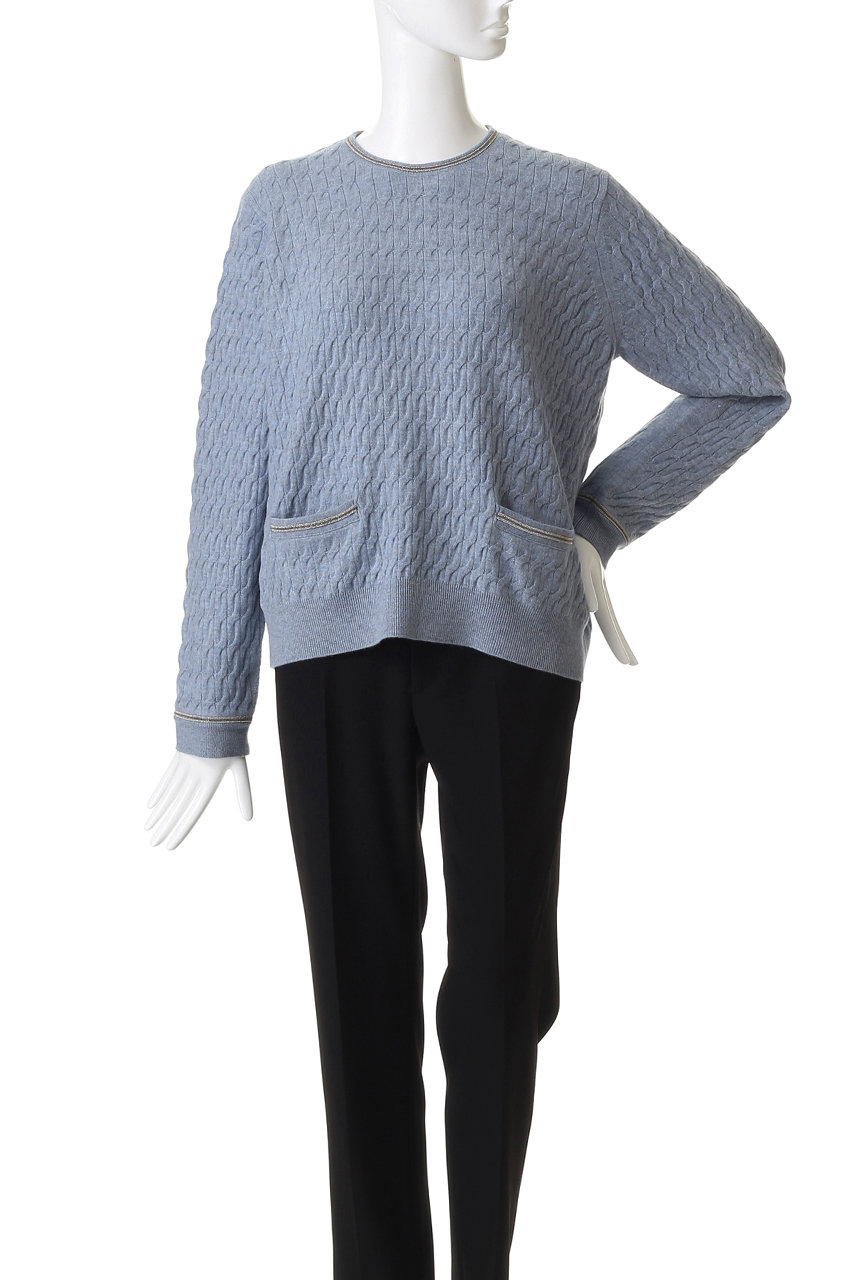 ebure(エブール)｜ブレードポイントケーブルニット クルーネックプル