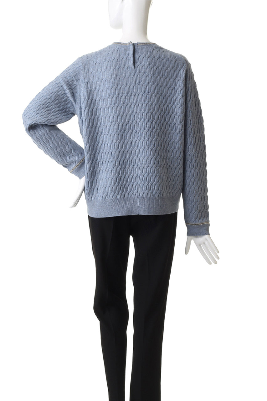 ebure(エブール)｜ブレードポイントケーブルニット クルーネックプル