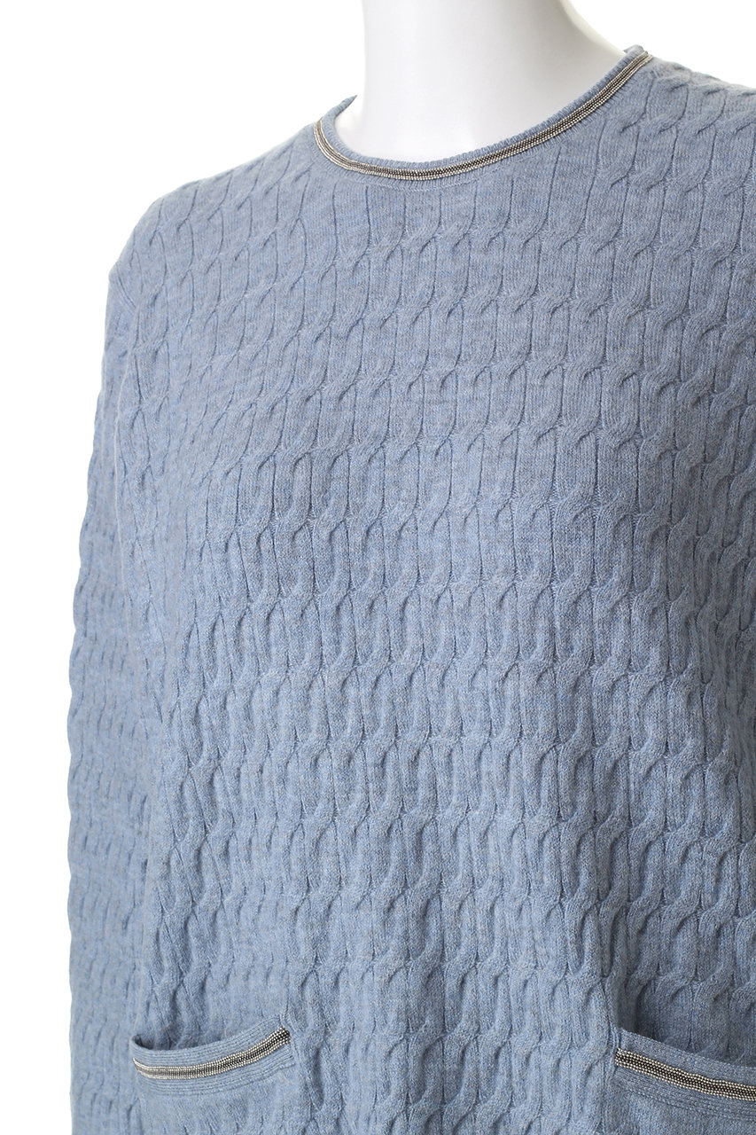 ebure(エブール)｜ブレードポイントケーブルニット クルーネックプル